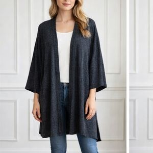 Nally & Millie Open Front Cardigan – Soft Knit Duster with Side Slits Size S/M